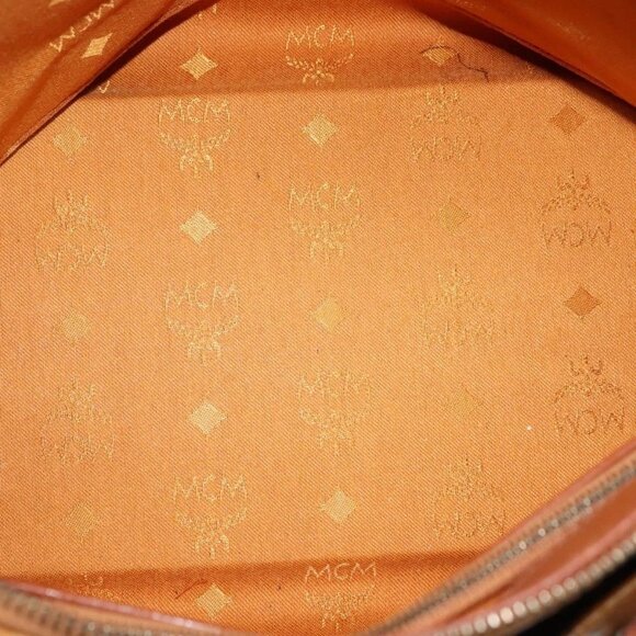 MCM Logogram Vicetos Hand Bag PVC Leather Brown Gold Auth - Picture 14 of 16